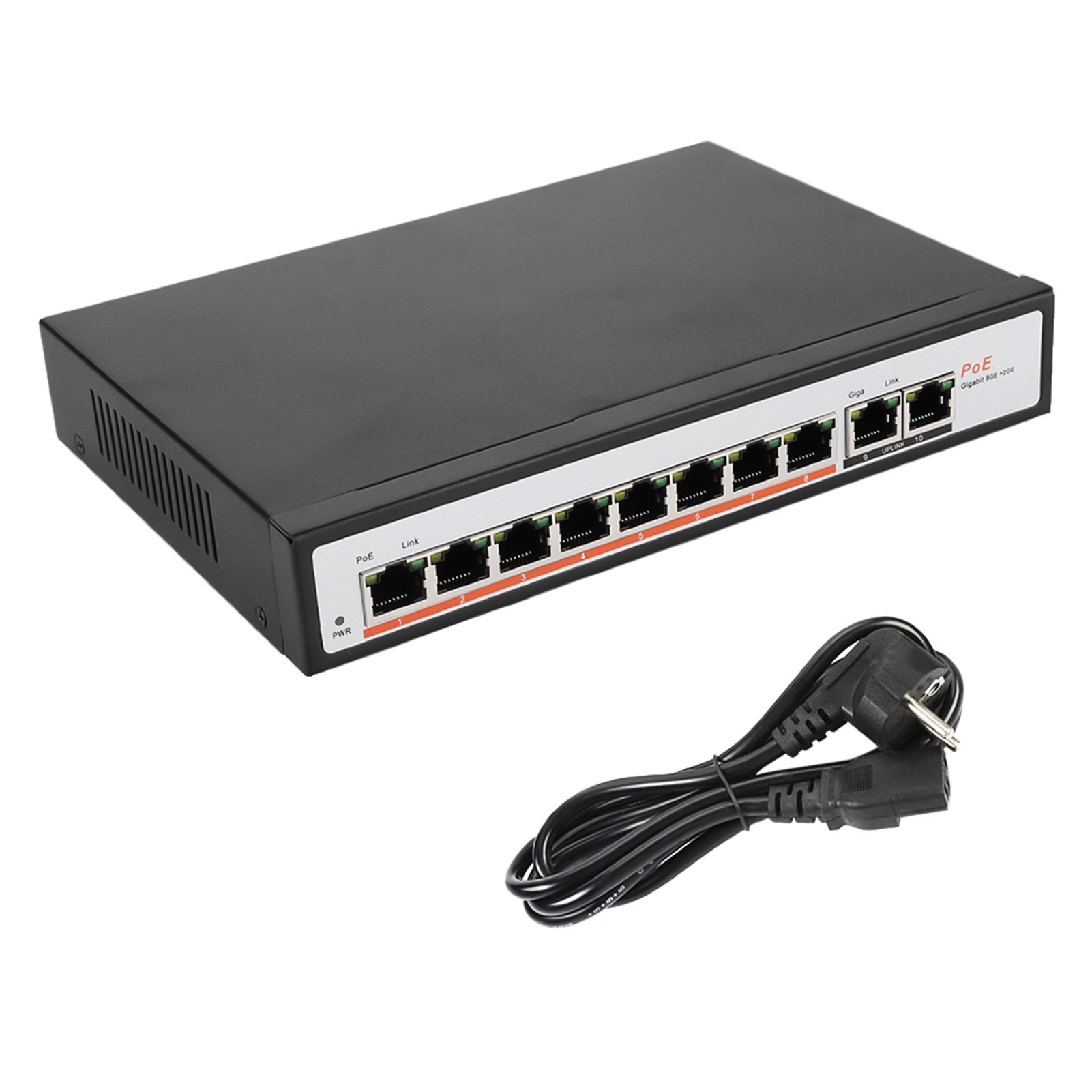 EG1010P-A 内置8+2监控PoE千兆交换机 110-240V(欧规)