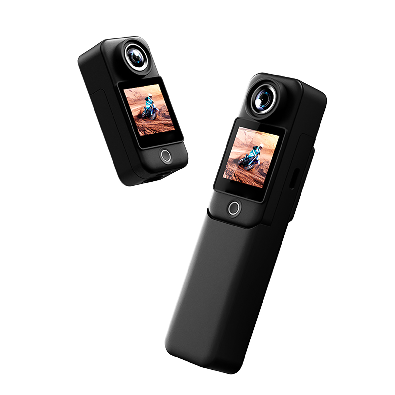 [通拓商品]SJCAM C300 4K 拇指运动相机 5G/2.4G双模Wifi传输 双触摸屏 6轴陀螺仪防抖 电池可拆卸 配2800mAh电池模块 旗舰续航版 白色