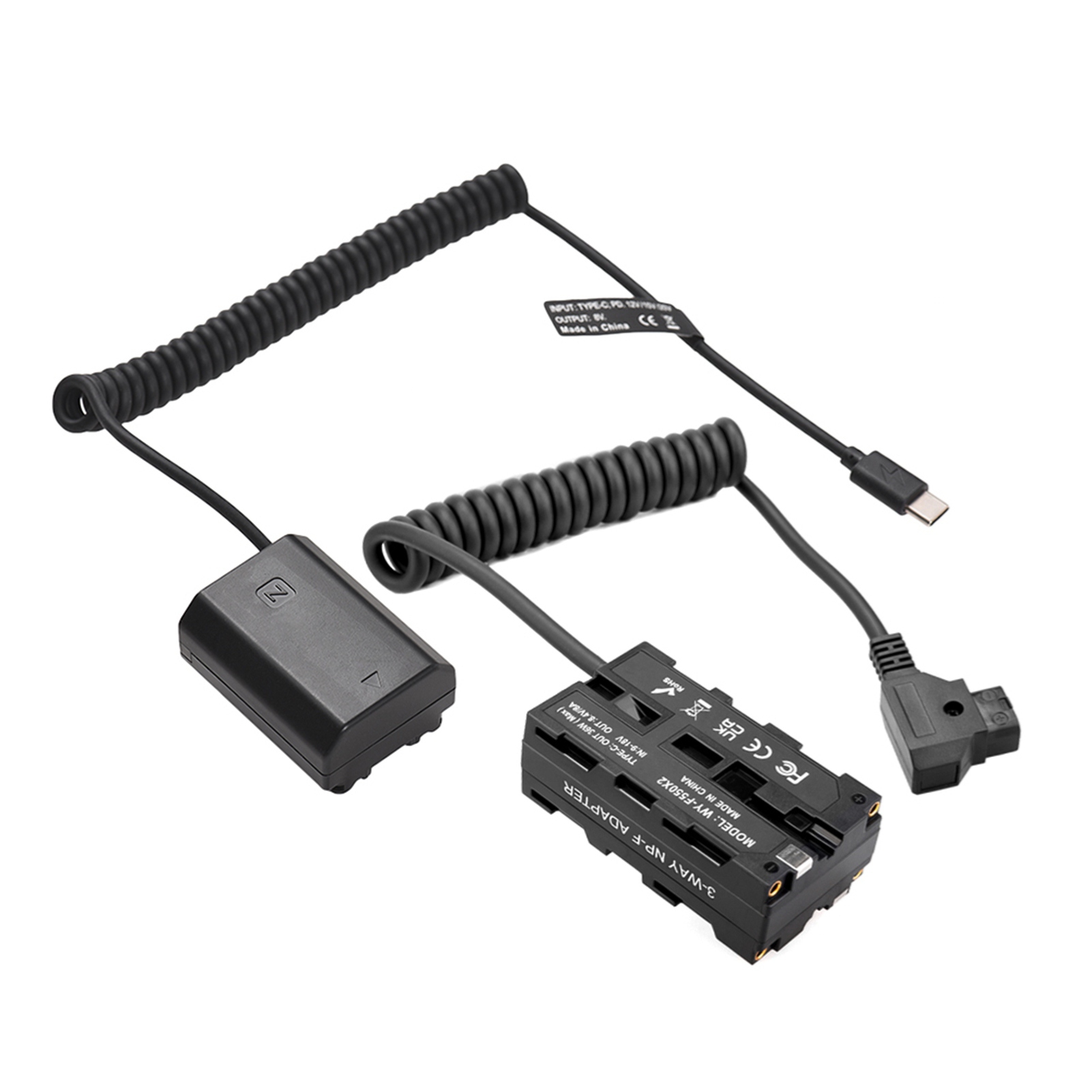 [通拓商品]D-TAP转NP-F550双面假电池 + Type-C转NP-FW50假电池 模拟电池套装 适配索尼相机 监视器 LED灯 麦克风