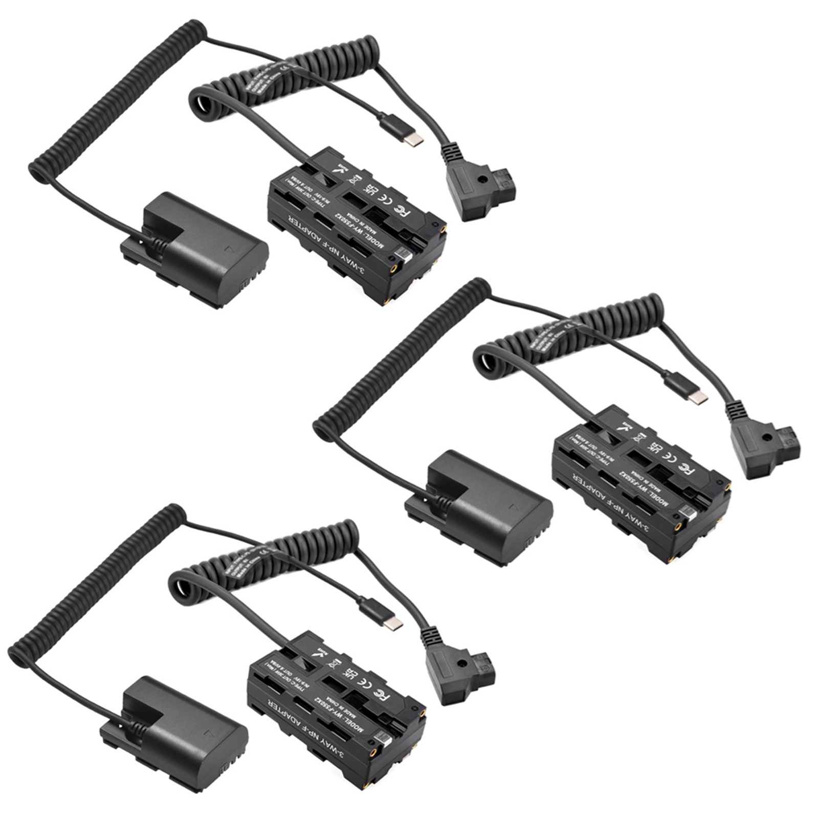 [通拓商品]D-TAP转NP-F550双面假电池 + Type-C转NP-FW50假电池 模拟电池套装 适配索尼相机 监视器 LED灯 麦克风