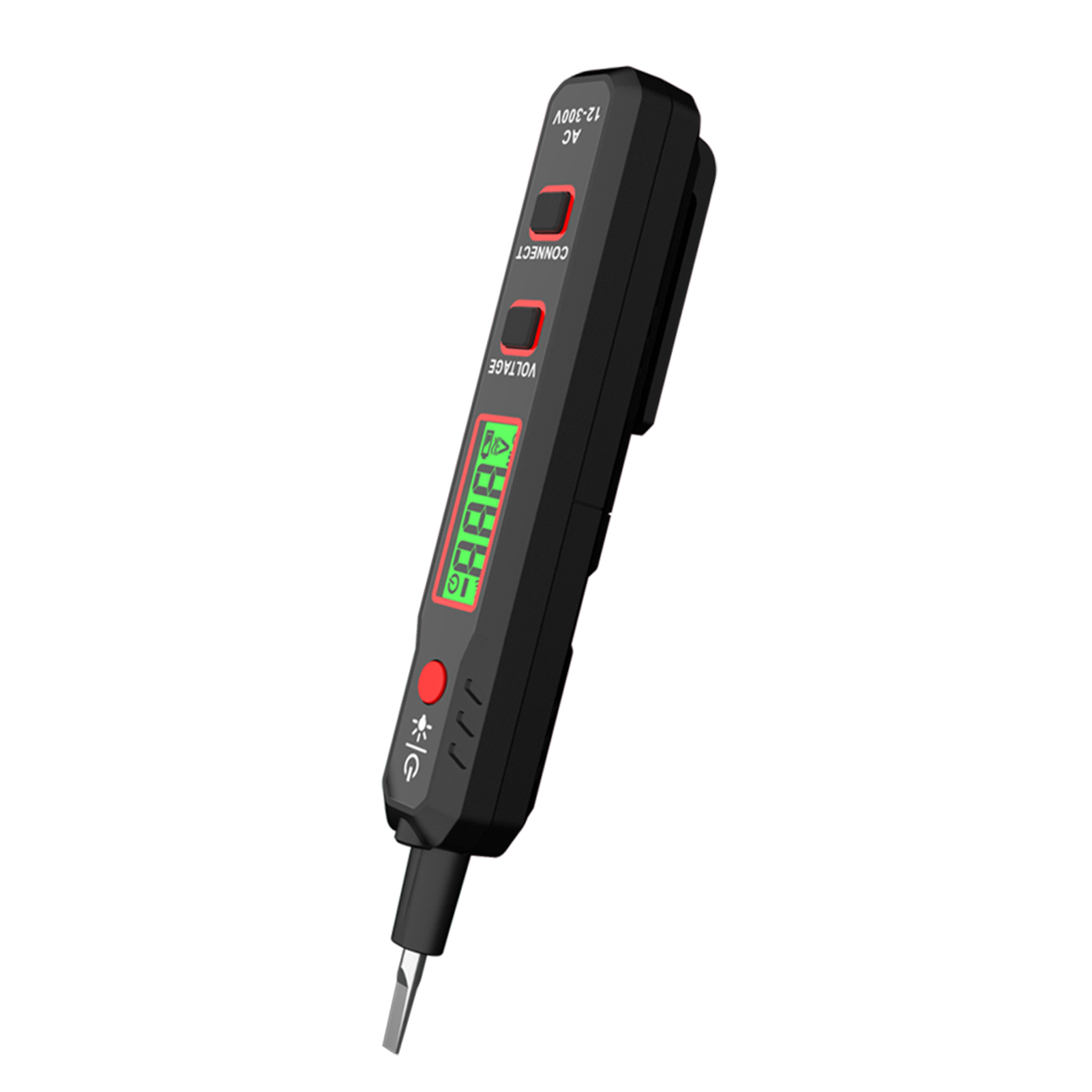 [通拓商品]HABOTEST HT89 接触式测电笔 LCD数显 感应测电笔 AC 12~300V 交流电压检测/断点检测/零火线识别 带照明功能 带声光报警（出货不带电池）