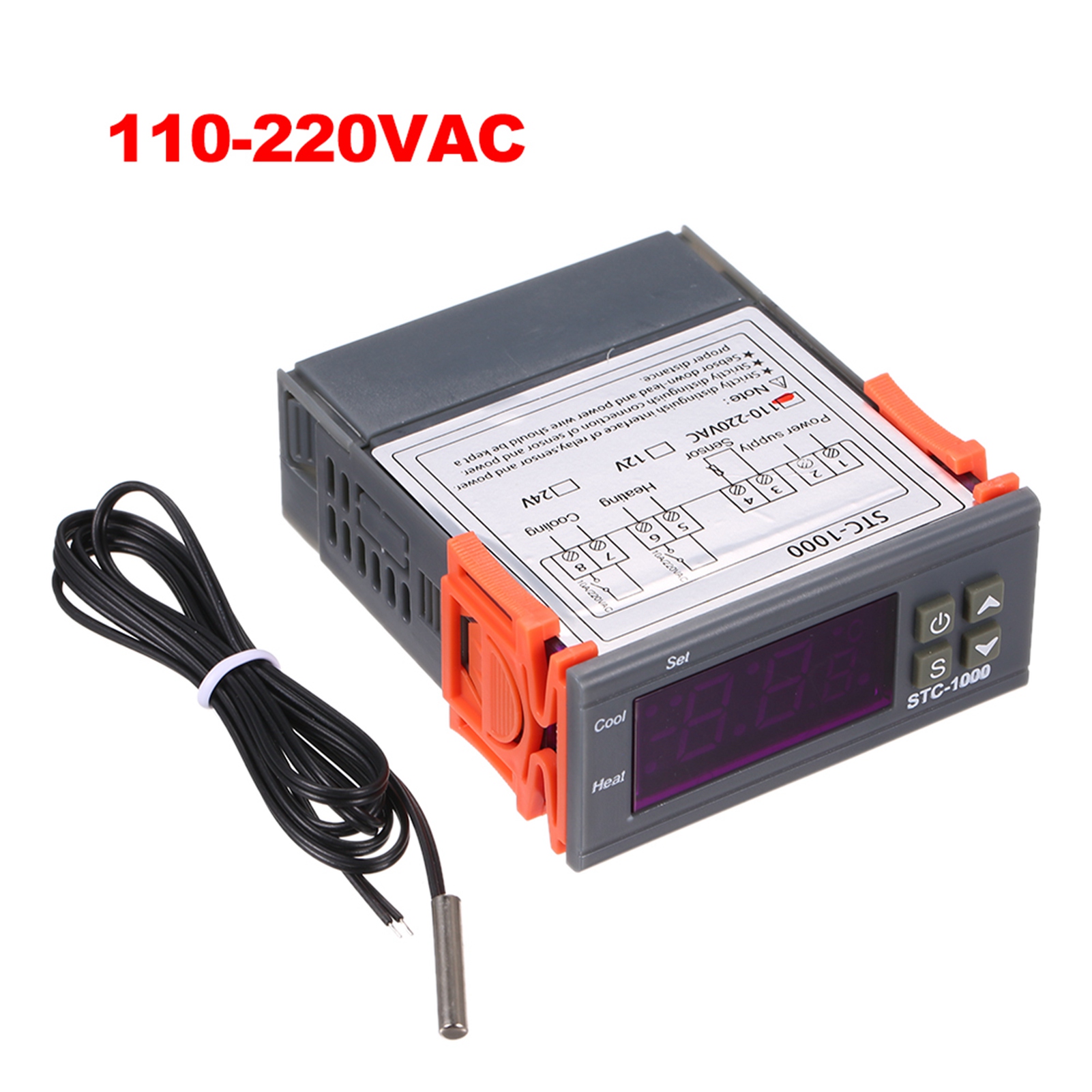 数显制冷制热自动切换海鲜机冷水机温度控制器 温控器STC-1000 220V
