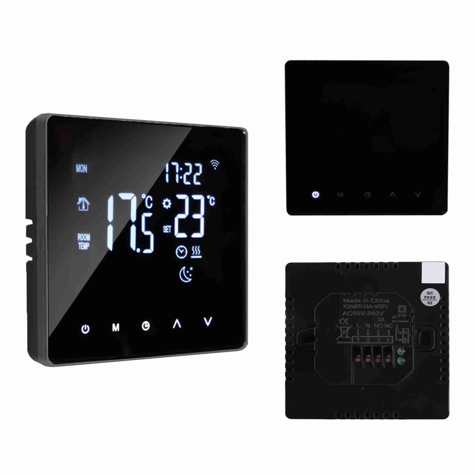 Termostato de calefacción inteligente, controlador de temperatura Digital, Pantalla táctil LCD, programable semanalmente, termostato anticongelante para calefacción por suelo radiante y Caldera de gas para el hogar y la Escuela, termostato de Caldera - details 0