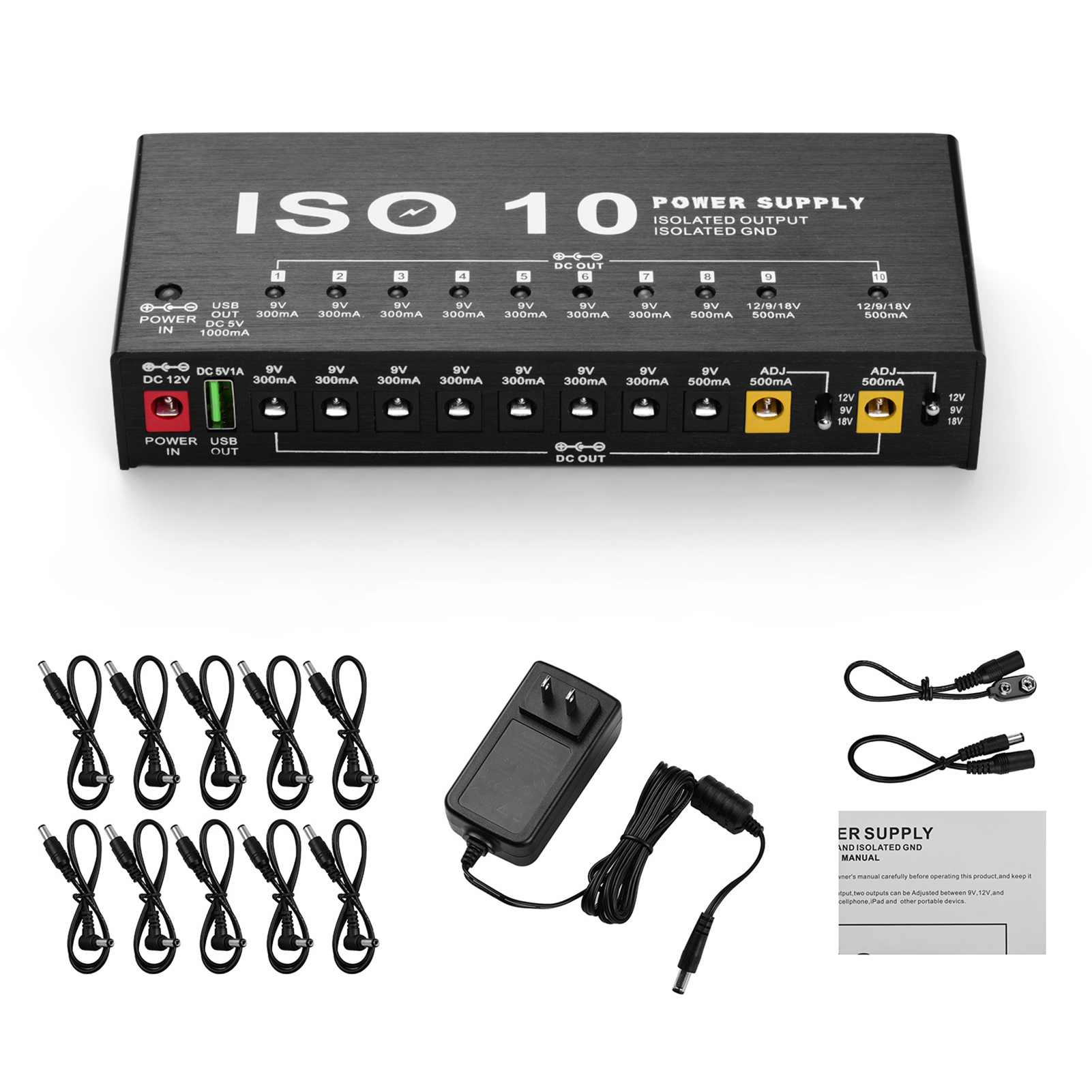[通拓商品]MOSKYAudio 慕音 ISO-10 10路效果器电源 带1个5V USB接口 澳规100-240V