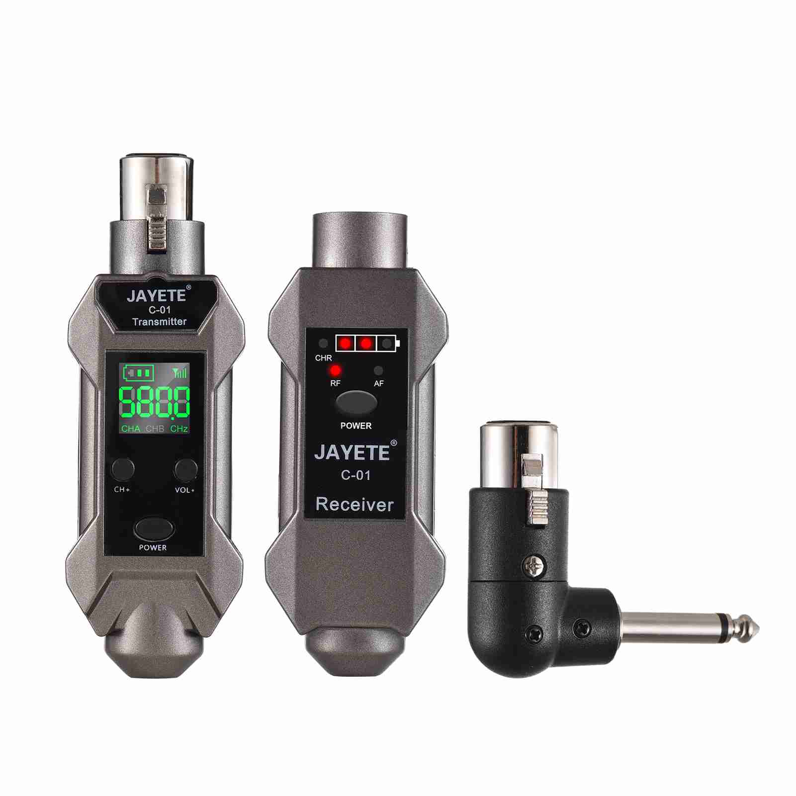 [通拓商品]JAYETE C-01 麦克风有线转无线转换头设备 信号接收发射传输 兼容动圈麦/电容麦 参考频率范围：571~588.7MHz
