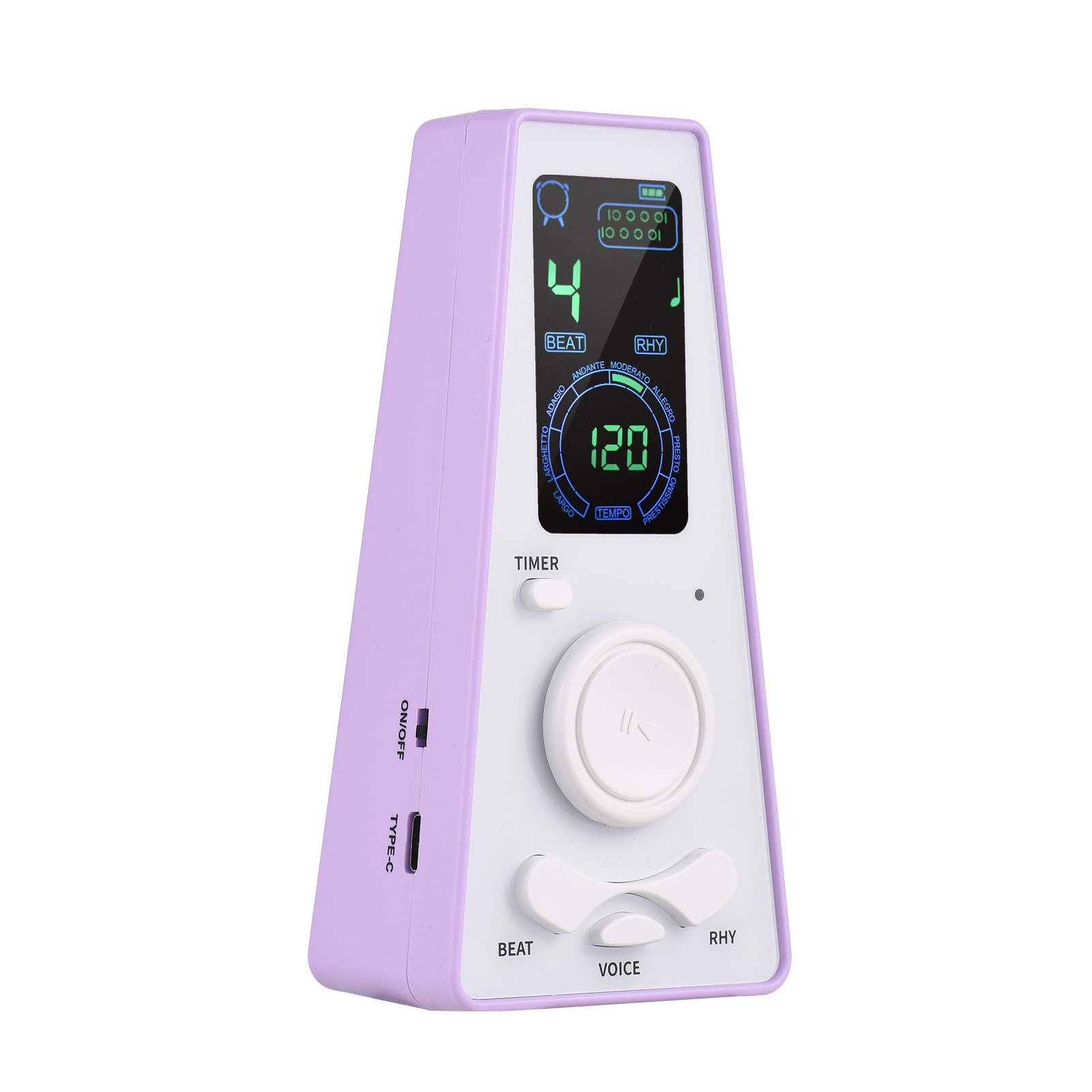 [通拓商品]电子节拍器 速度控制 定时功能 音量可调 电子声人声节拍器 电池或USB线供电（不带电池）白色