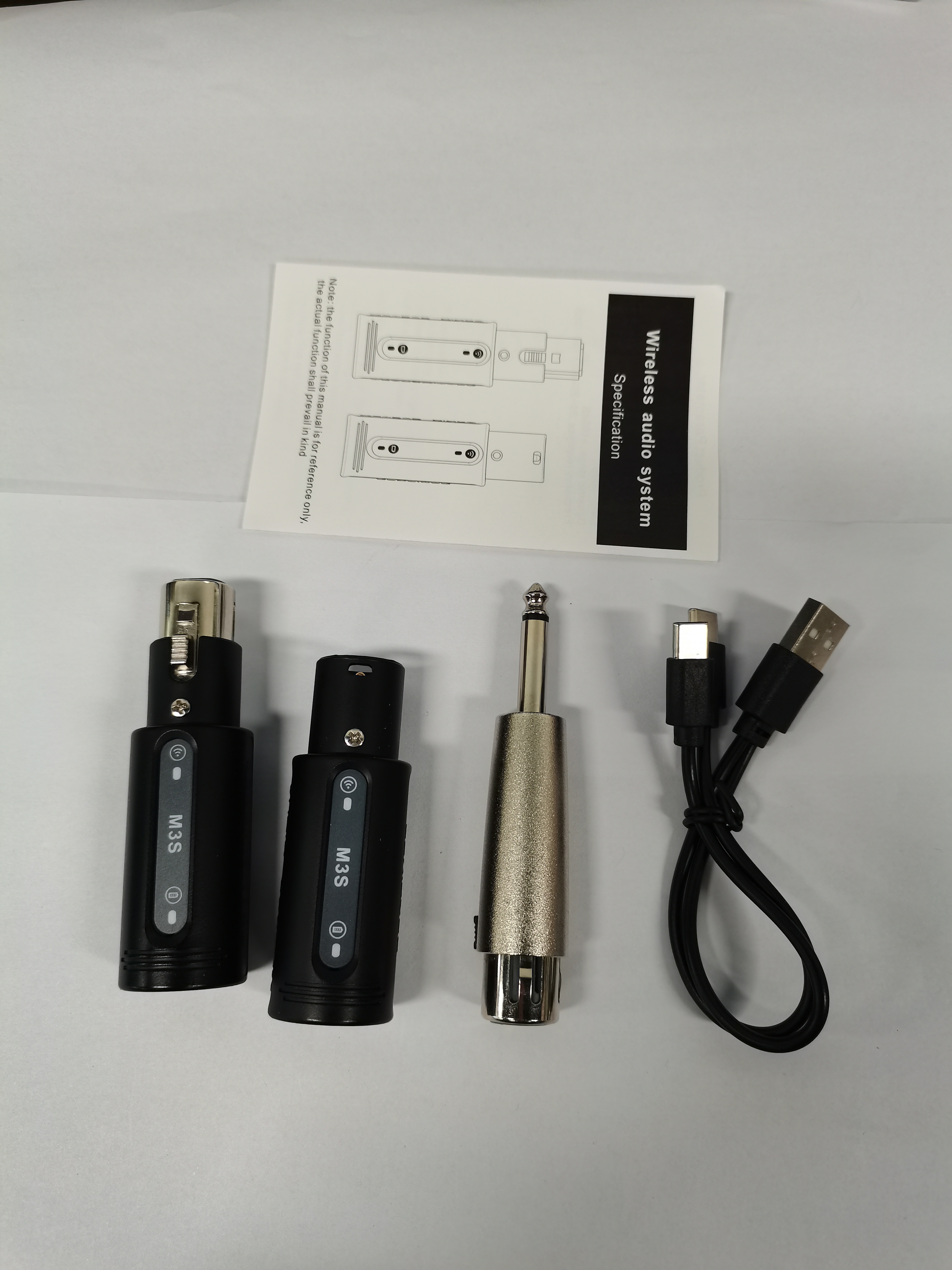 [通拓商品]M3S 黑色 2.4G麦克风XLR转无线系统 有线动圈麦克风话筒专用转换器 自带增益效果 内置充电锂电池