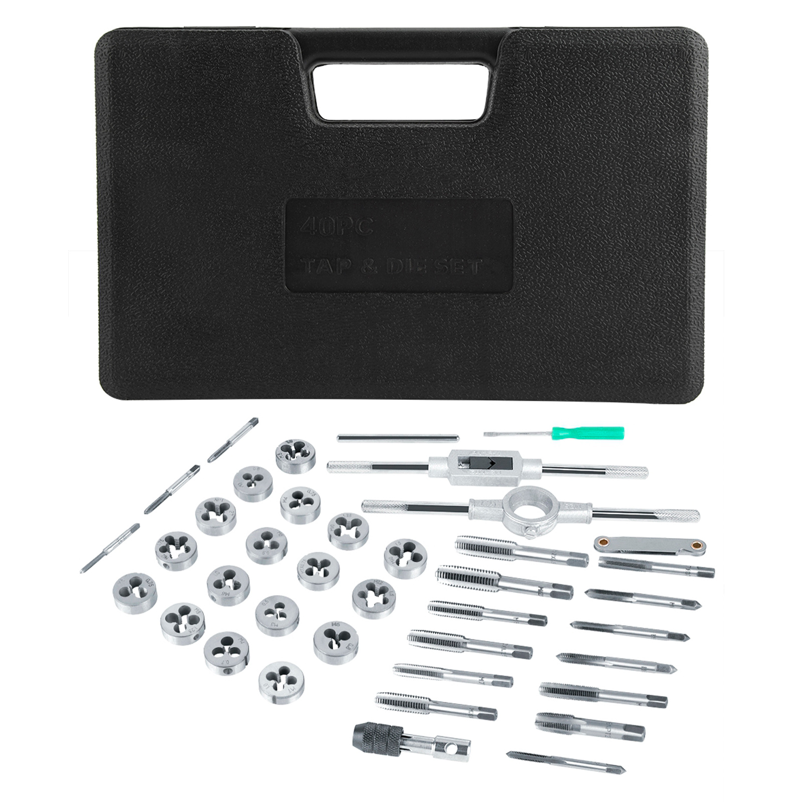 Juego de Machos de Roscar y terrajas de 40 piezas, juego de Machos de roslar y terrajas de flauta M3 a M12 con extractores de tornillos, para Máquinas de precisión, módulos de precisión, transformadores, machos de Roscar y terrajas - details 3