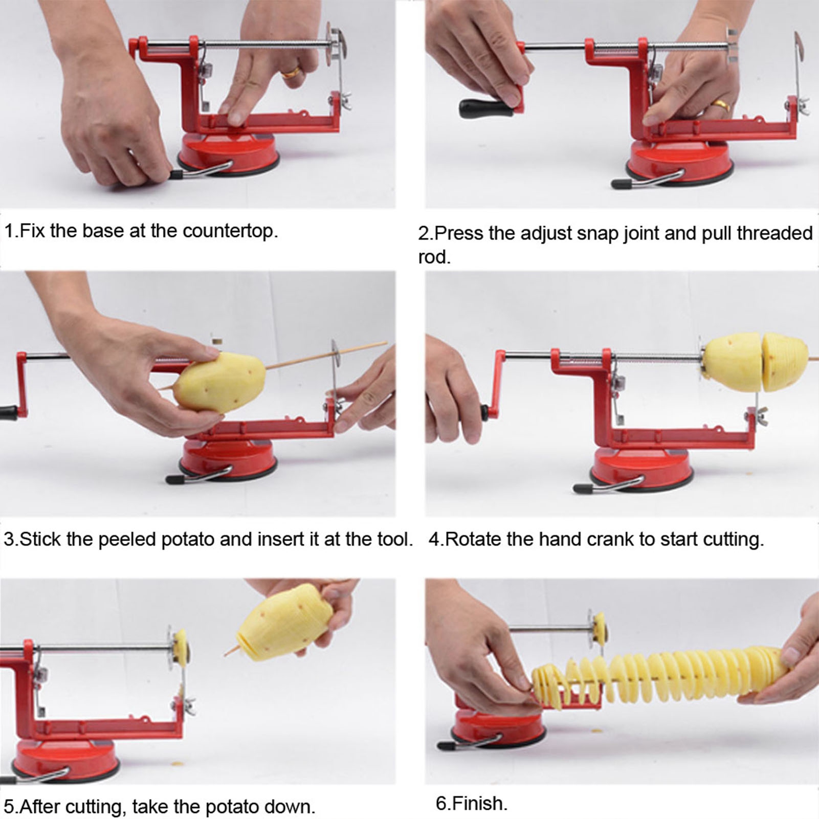 Pelador de patatasca en Espiral, cortador en Espiral, para uso en la cocina Doméstica, manual - details 3