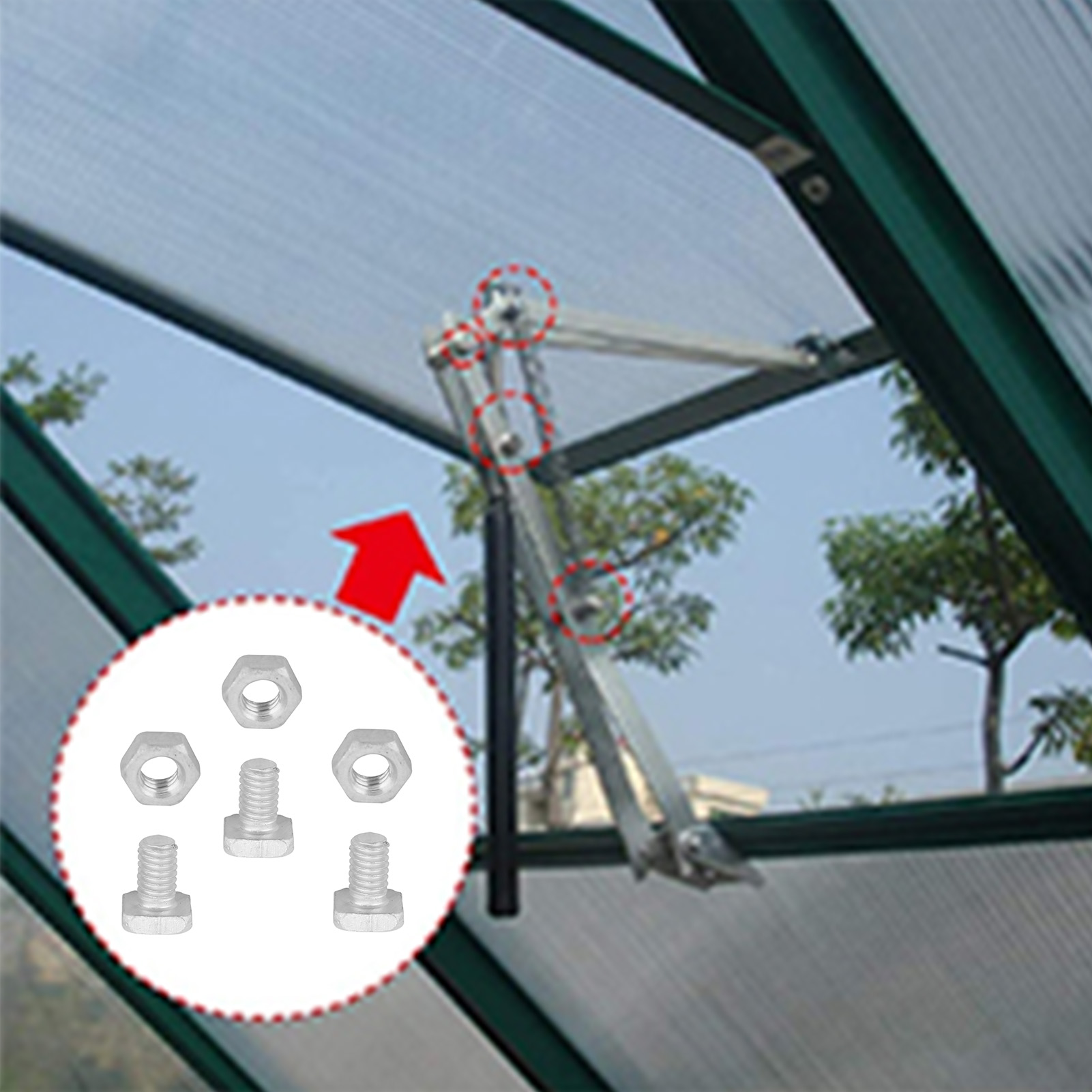 50 Boulons + 50 écrous Aluminium M6x50 Pour Serre, Jardin, Fixation Verre Et Structure - 2