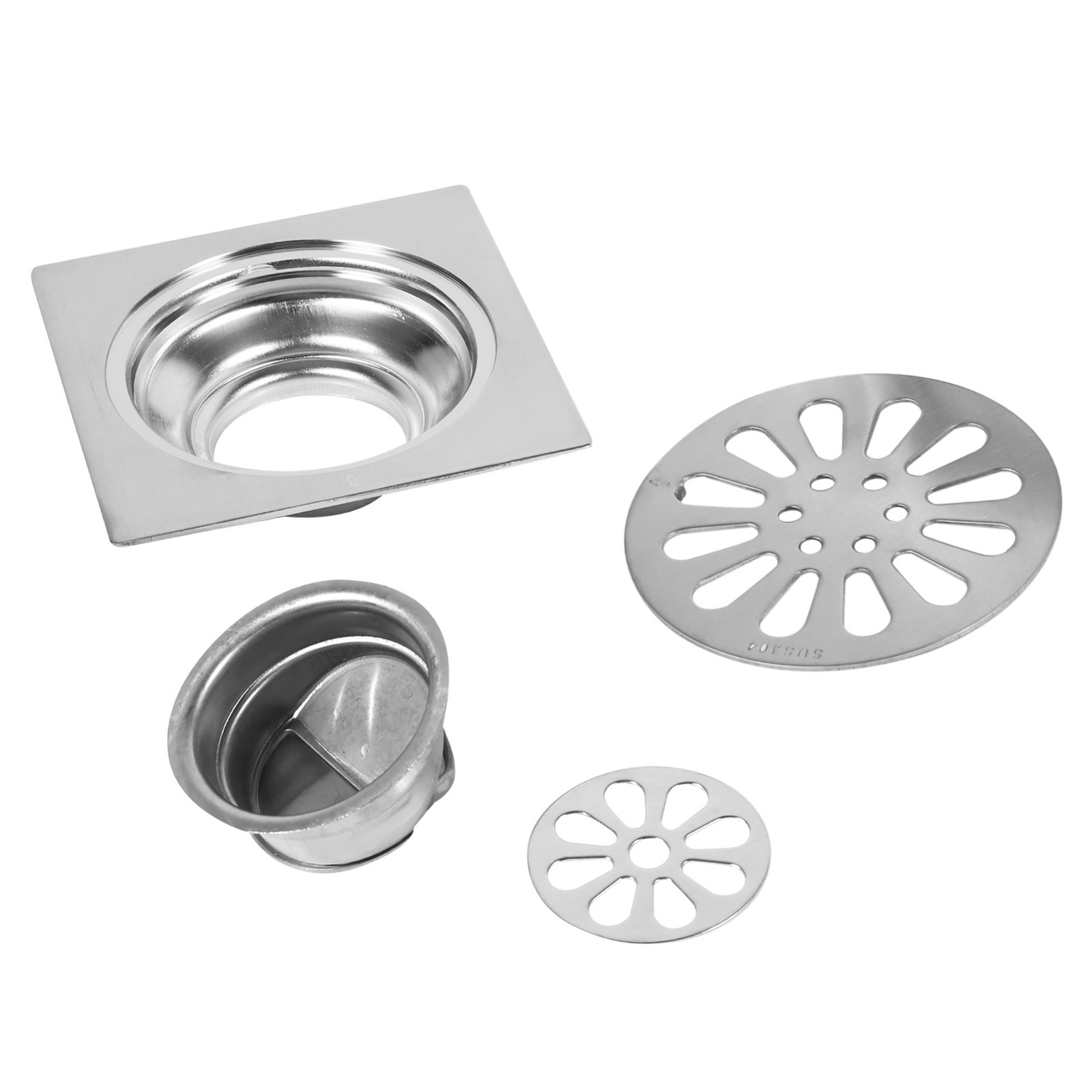 Stainless Steel Thick Floor Drain Square Anti odor Bathroom Drain Cover Shower Door Type 3