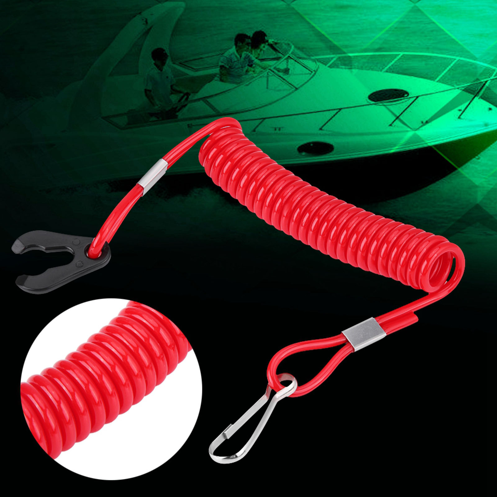 BQLQBQLQ Boat Kill Engine Stop Switch Safety Lanyard Clip For Yamah A Outboard Motor R3