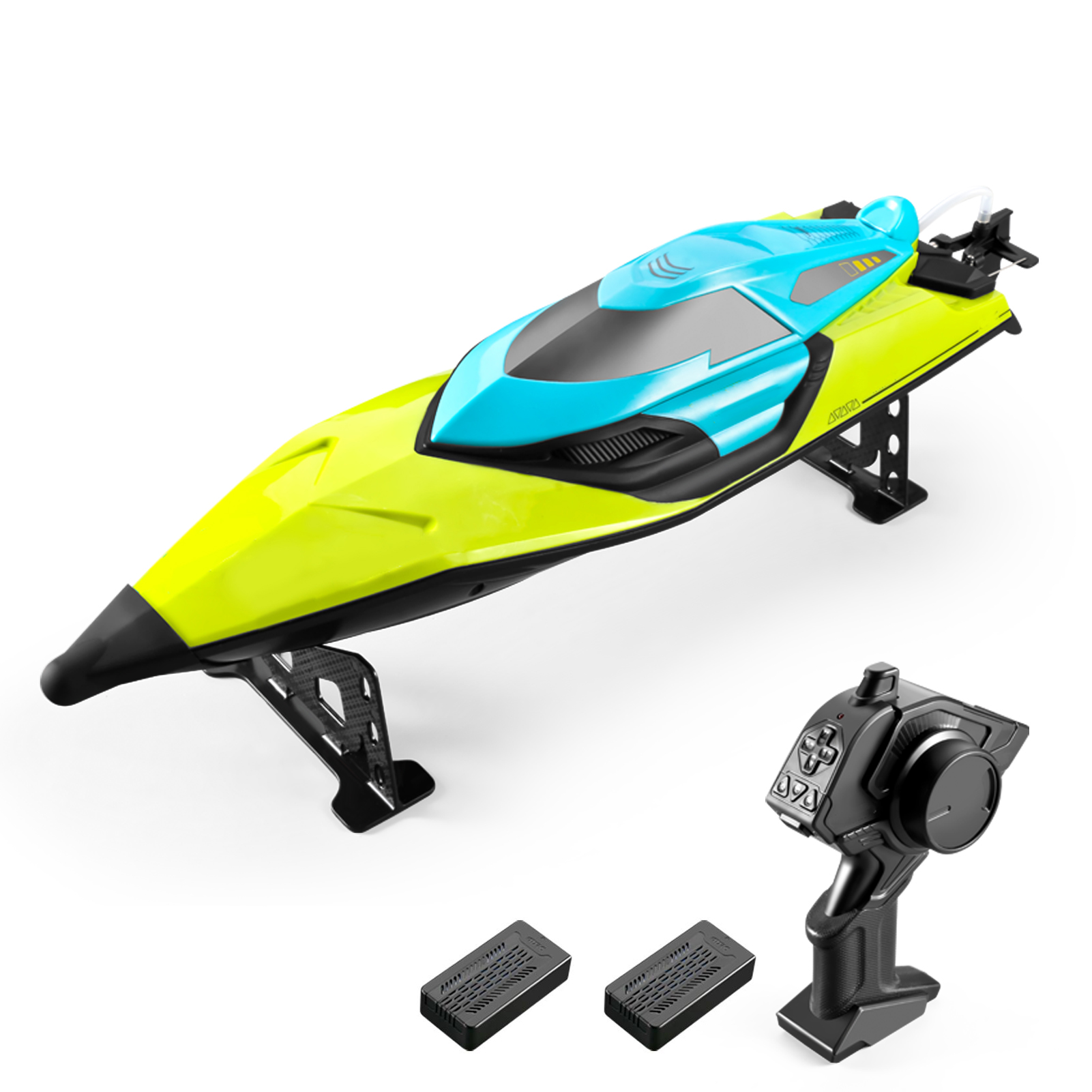 [通拓商品]整船 S2 50km/h高速遥控快艇（绿色-单电版 出货电池内置）比例油门/翻船复位/报警提示/水冷高速电机/智能离水感应