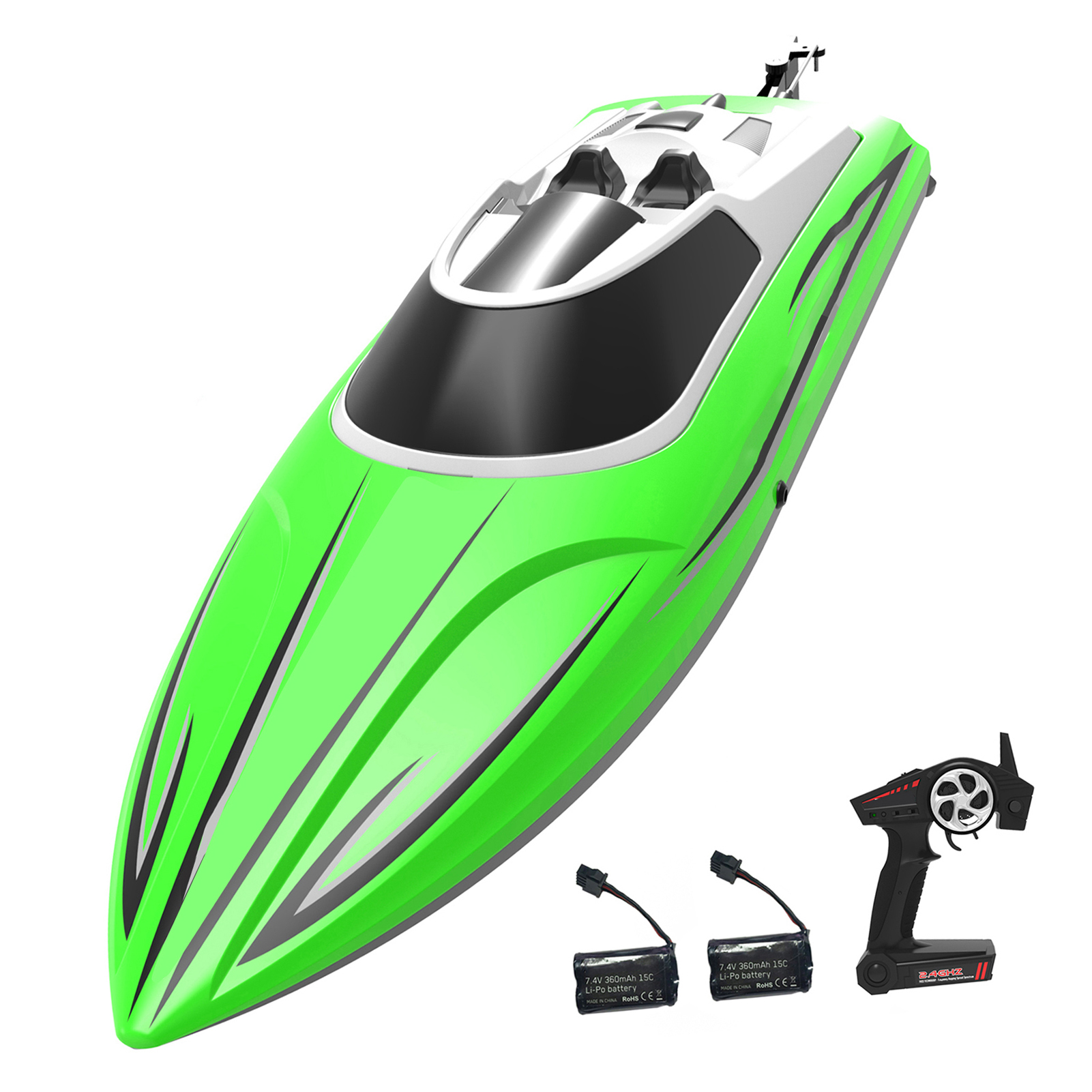 [通拓商品]整船 EXA79504 2.4GHz 30km/h高速船 水冷系统/低电报警/翻船自动回正（绿色-单电版）