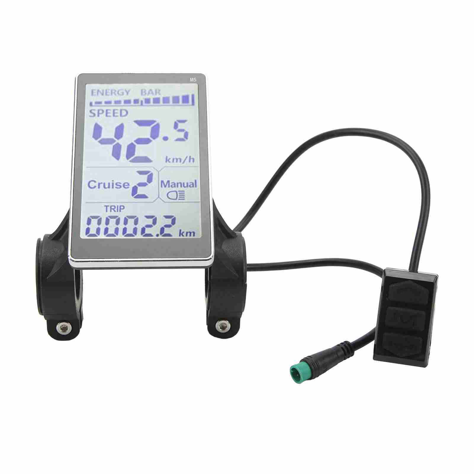 电动车自行车显示器电动滑板车M5 LCD液晶仪表防水接头仪表5针