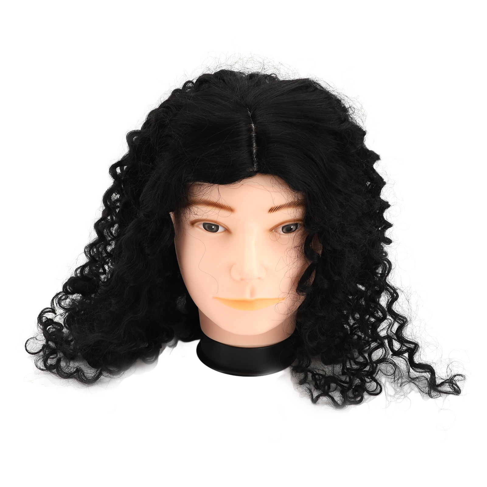 （有视频）[跃星辉](未处理知产)中分波浪形假发 非洲女士小卷发套巴西女卷假发 （1*假发） 玫瑰网款 14in