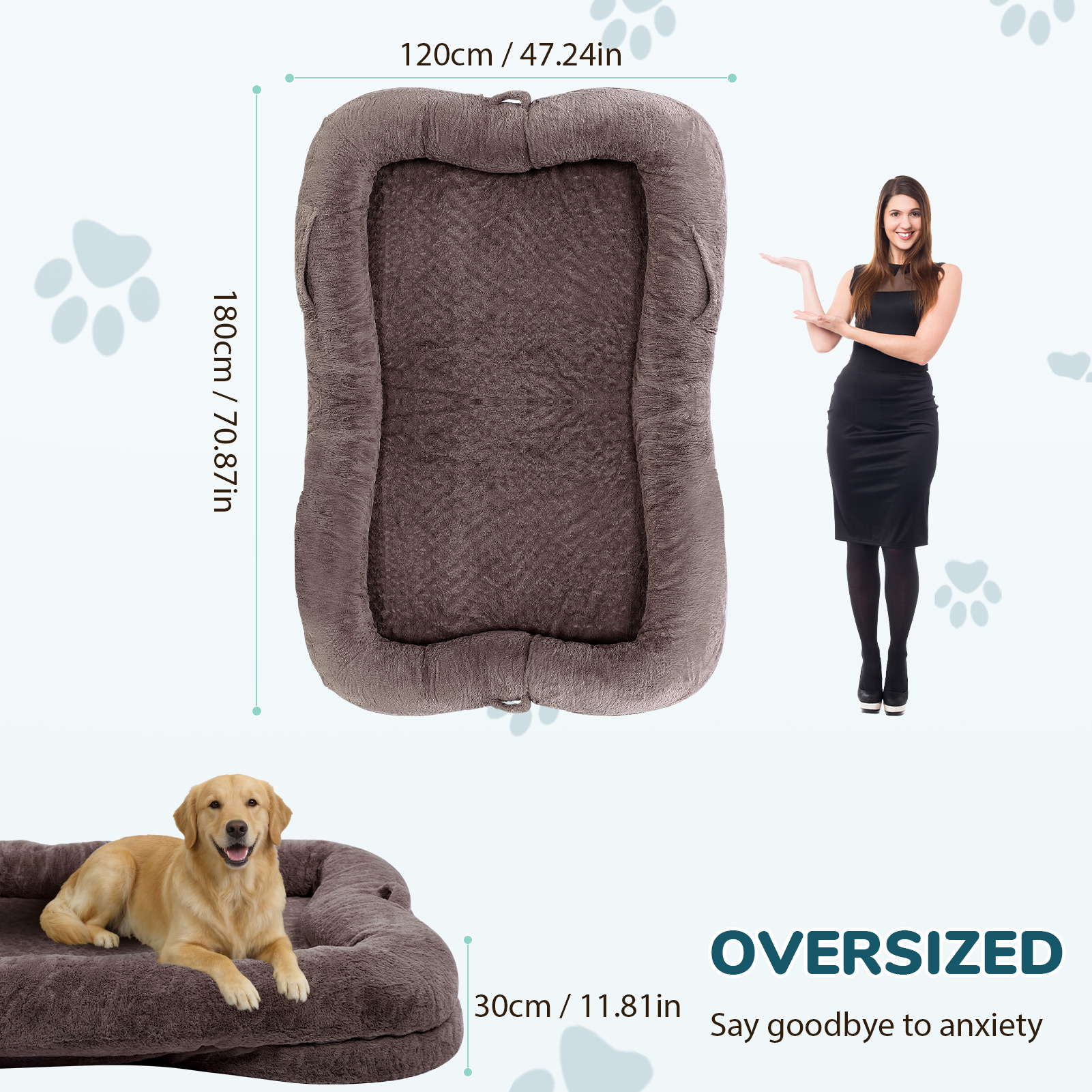 Oversized Washable Dog Bed for Shared Lounging