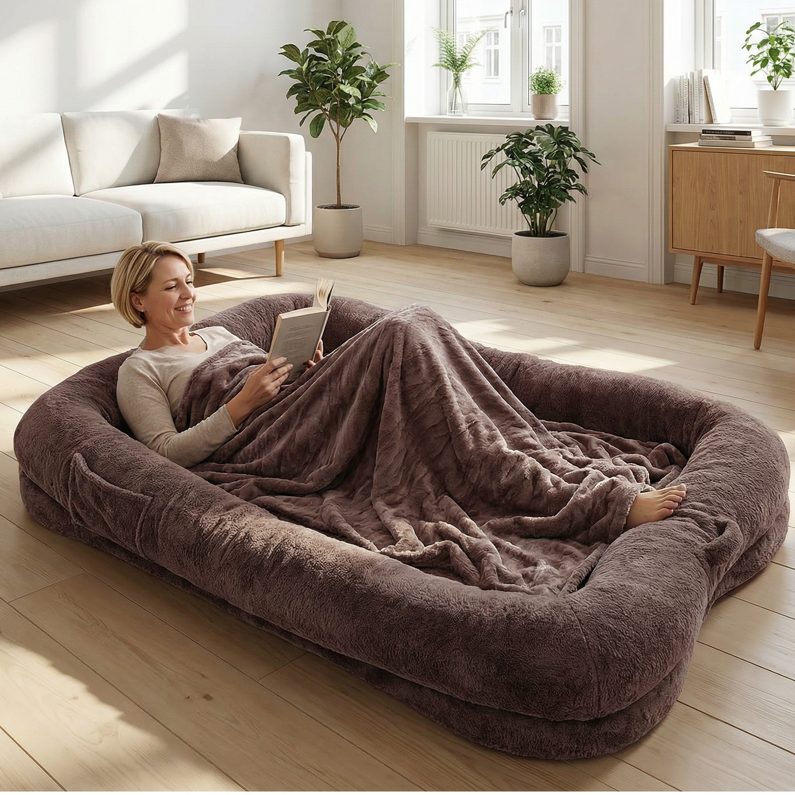 Oversized Washable Dog Bed for Shared Lounging