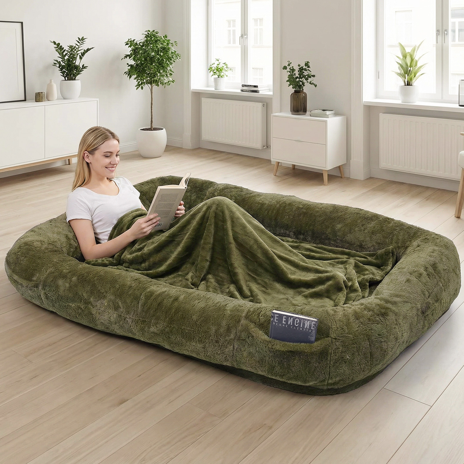 Oversized Washable Dog Bed for Shared Lounging detail