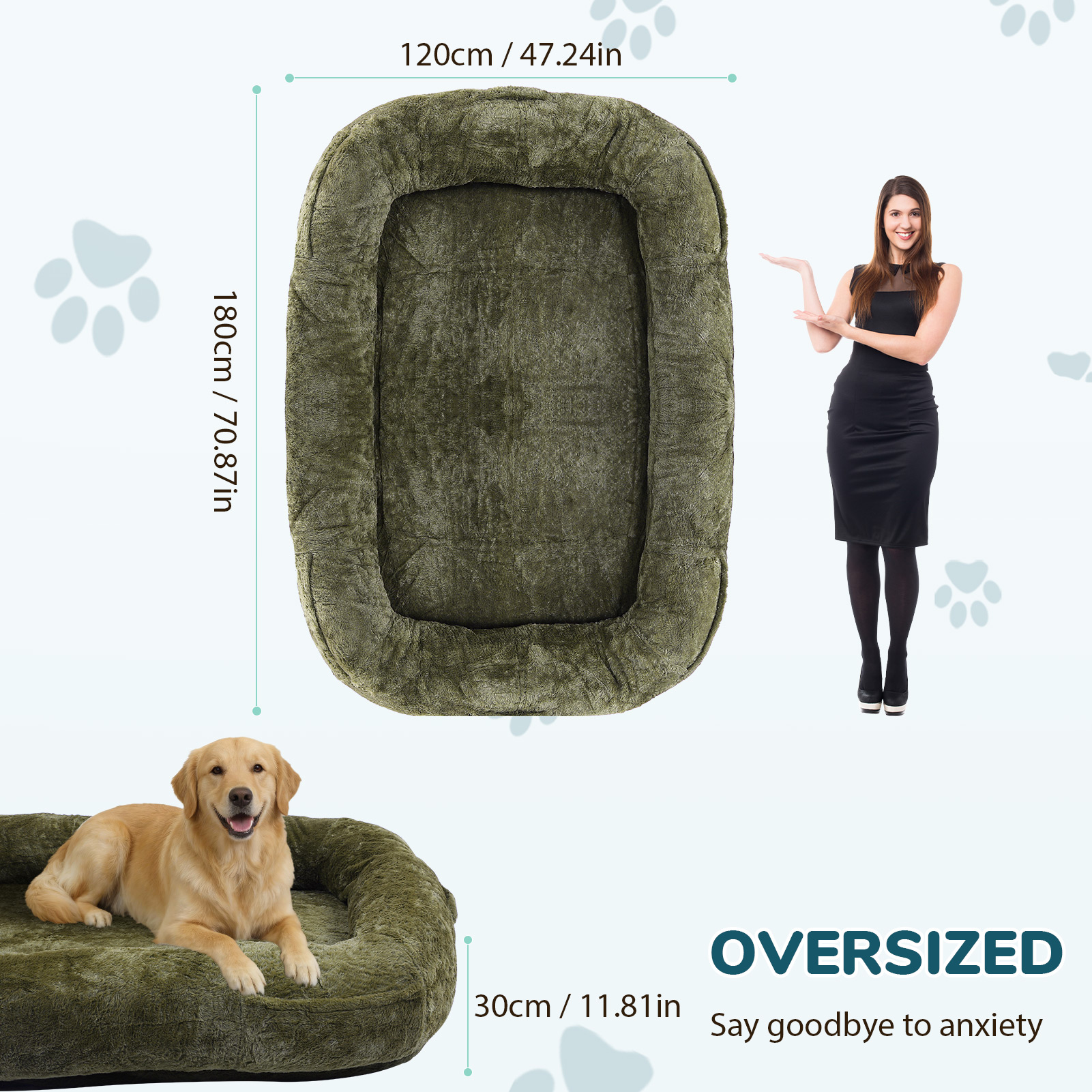 Oversized Washable Dog Bed for Shared Lounging