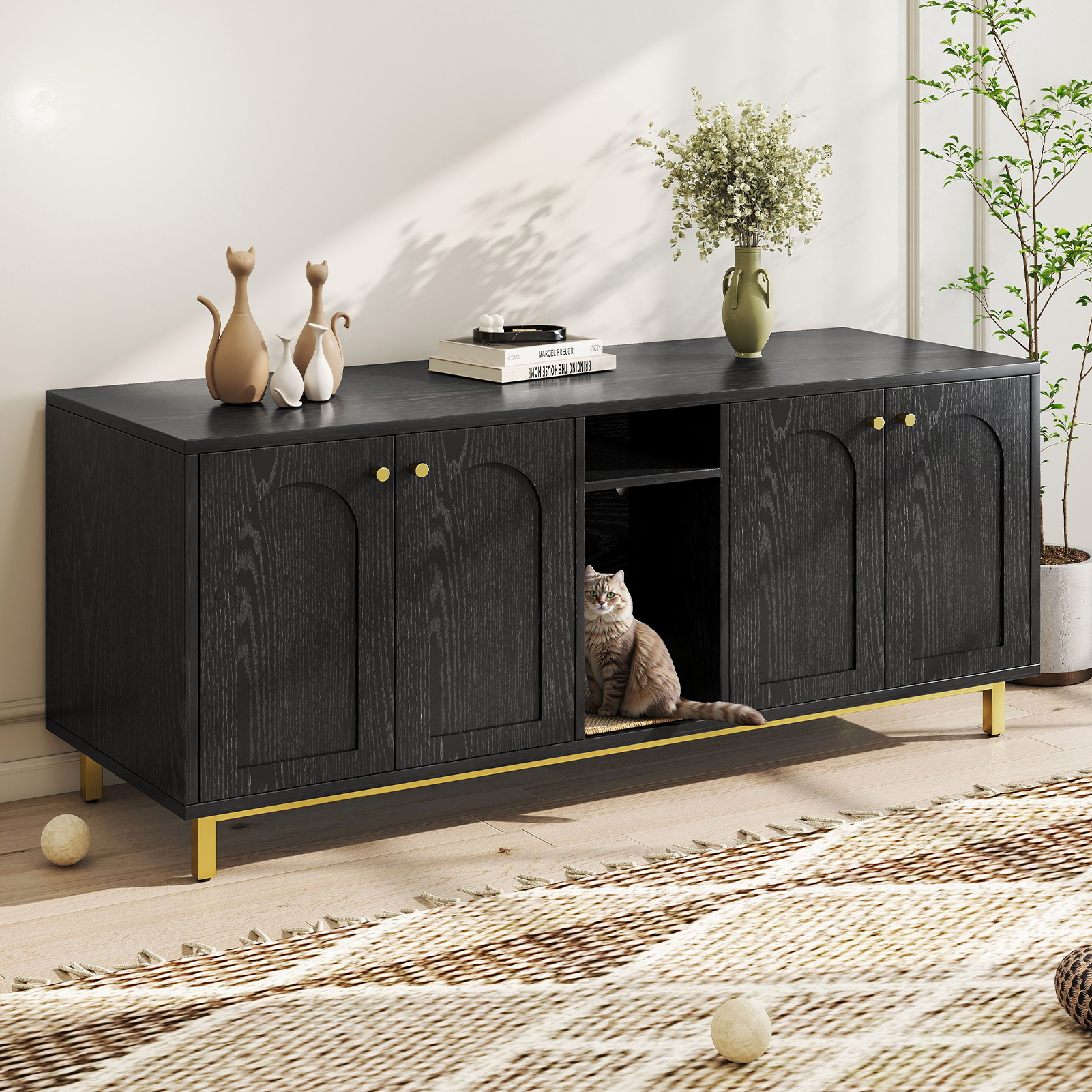 Cat Litter Box Cabinet for a Cleaner Room