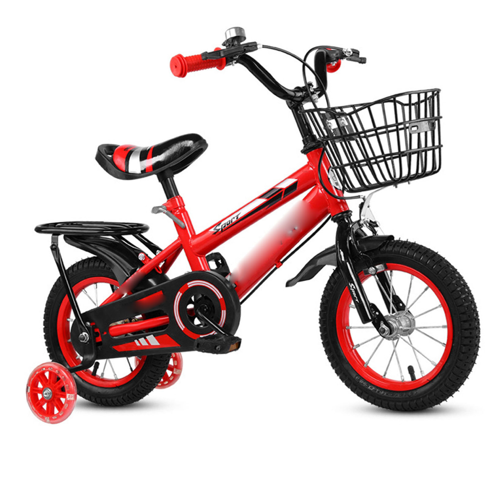 7601活力款儿童自行车3岁男女宝宝脚踏车 2-4-6岁童车 14寸 红色+后座【该SPU30辆起订】 红色 红色